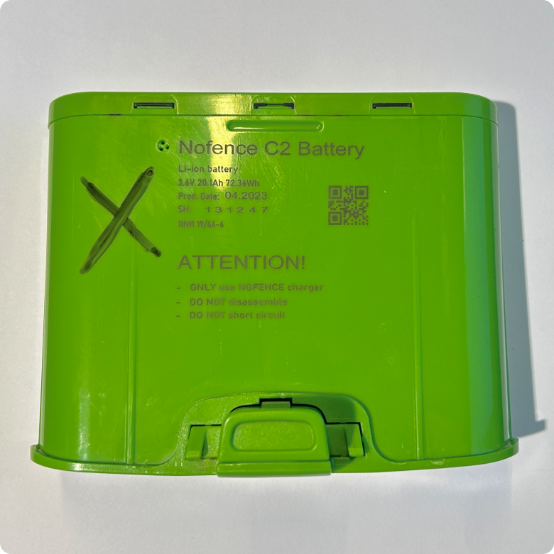 Battery with mark